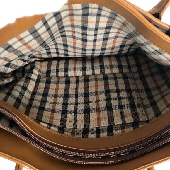 Authentic DAKS London Check Pattern Tan Tote Bag - Picture 11 of 14
